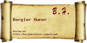 Bergler Hunor névjegykártya